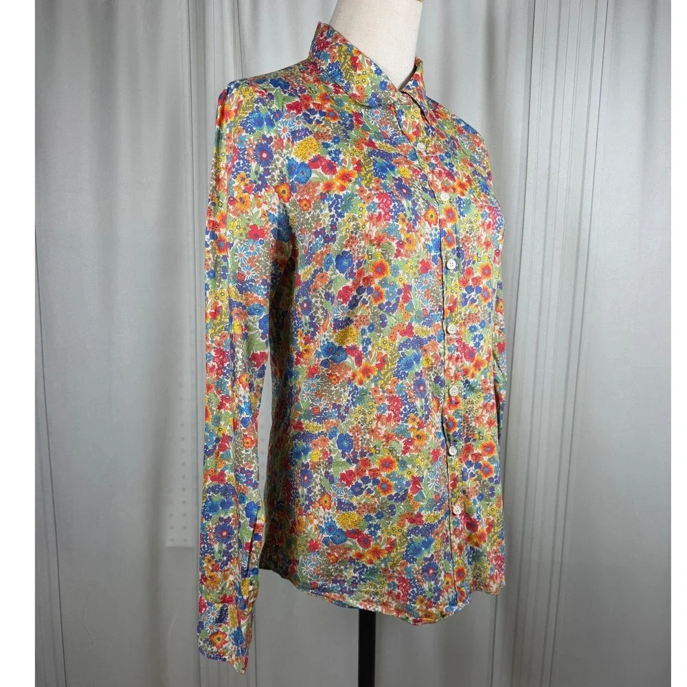 J.Crew Liberty Art Fabrics Floral Button Down Shirt Margaret Annie Print 4 Faded